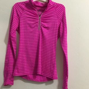 Long sleeve runners top three quarter zip